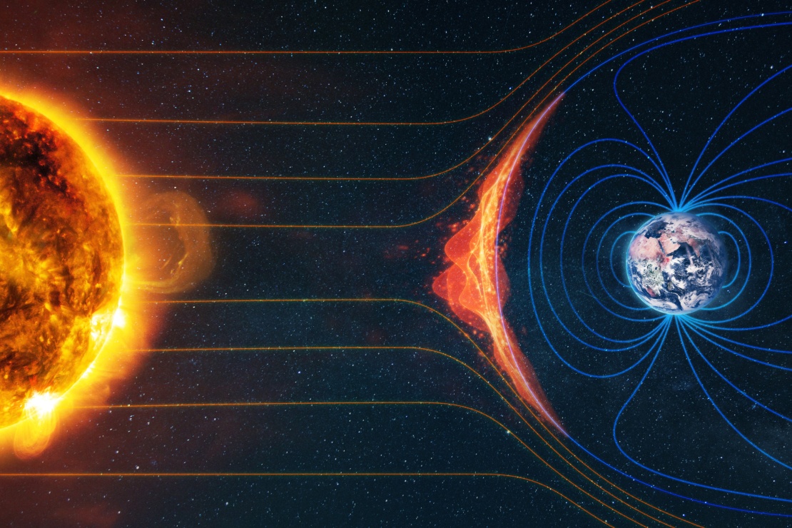 Ось так викиди з Сонця влучають у магнітосферу Землі.