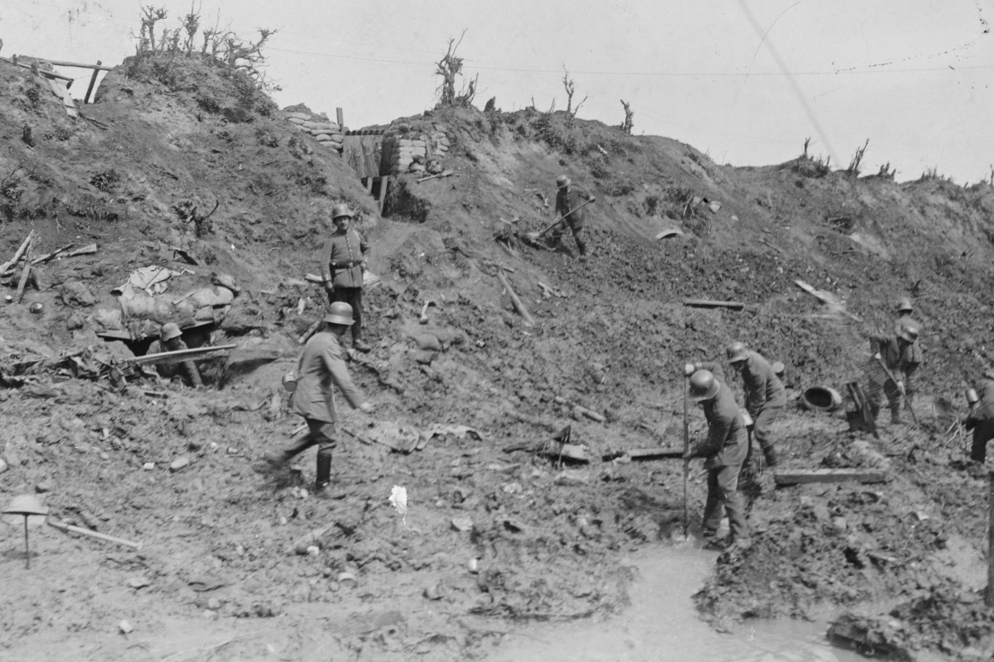 Ділянка перед німецькими окопами на Західному фронті, 1914 рік.