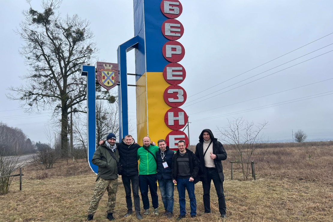 Stakhiv and his supporters in Berezny, where they provoked a scandal at a meeting about mobilization.