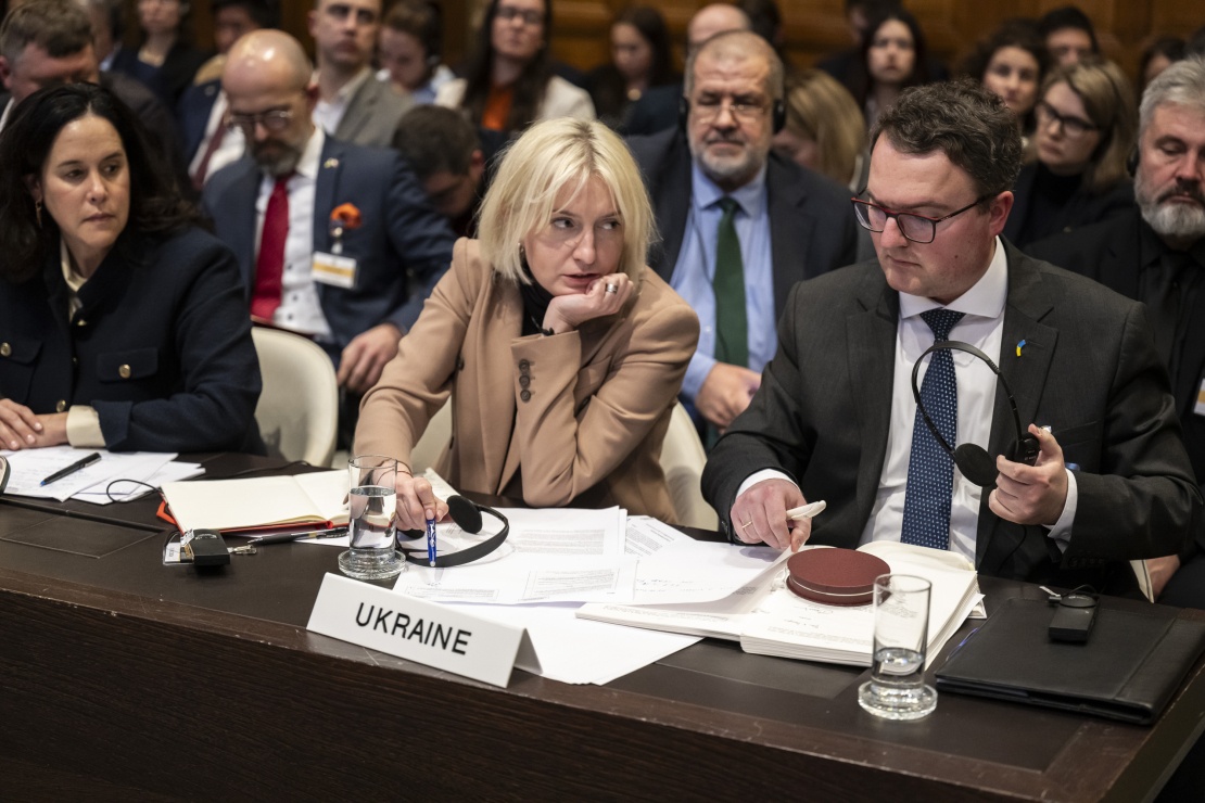 Agents of Ukraine at the International Court of Justice Anton Korynevych and Oksana Zolotaryova.