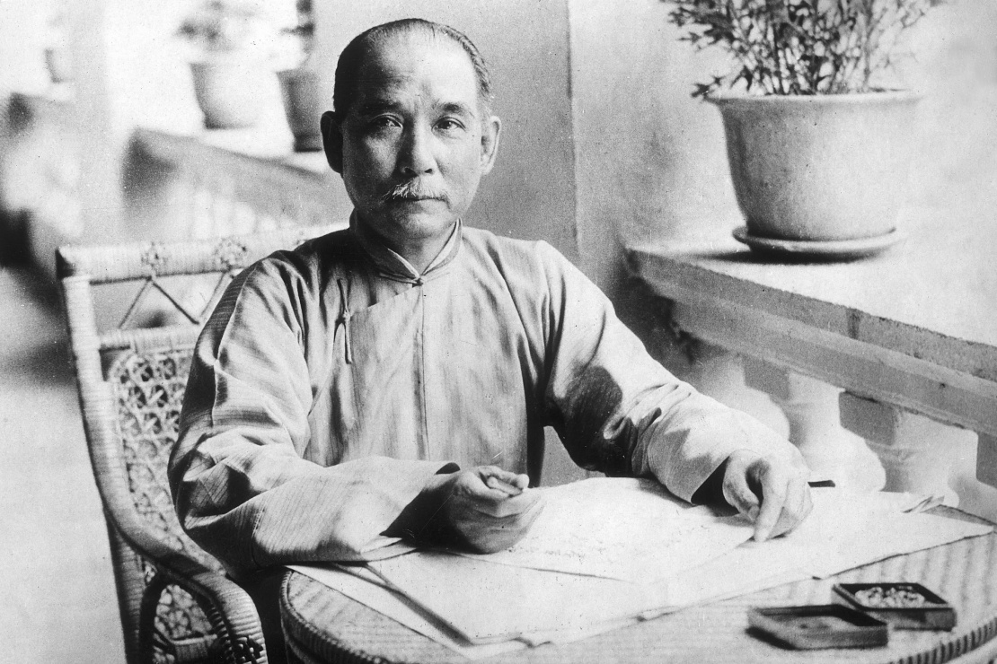 Sun Yat-sen at his home in Guangzhou, 1923.