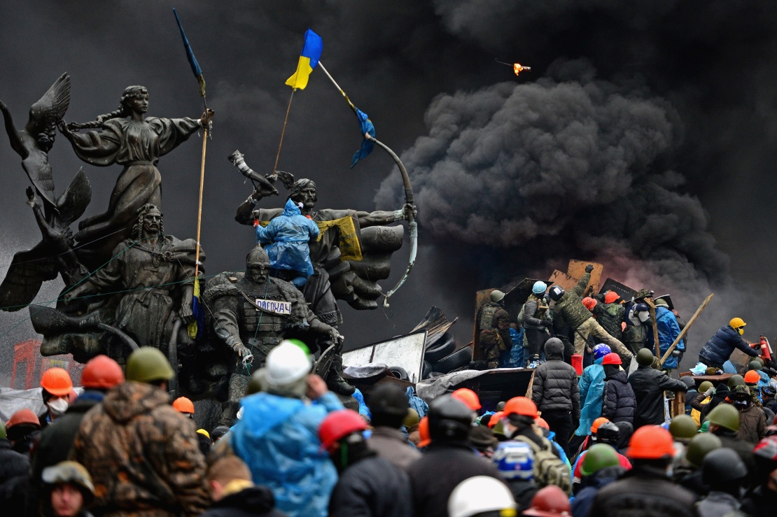 Протести на майдані Незалежності у Києві під час Революції Гідності, 20 лютого 2014 року.