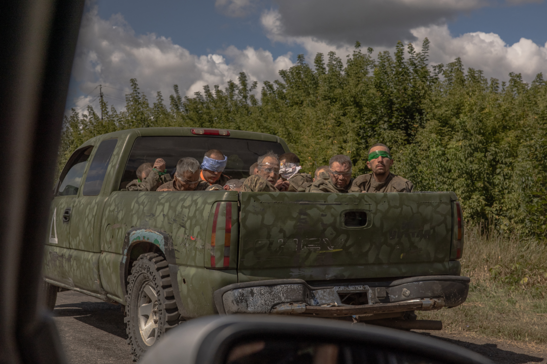 Russian soldiers captured in the Kursk region.