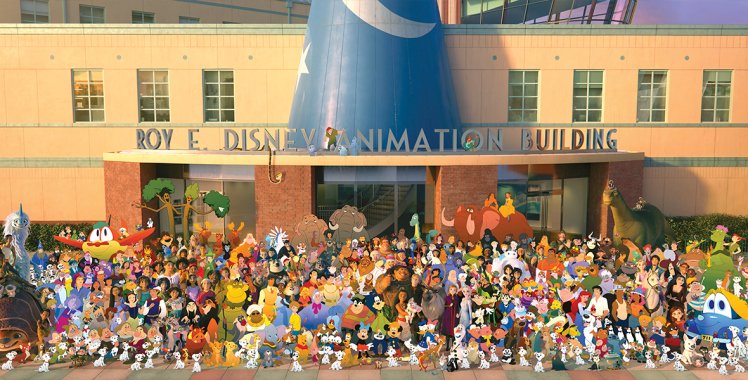Герої мультфільмів біля штаб-квартири Walt Disney Animation Studios у Бербанку, штат Каліфорнія.