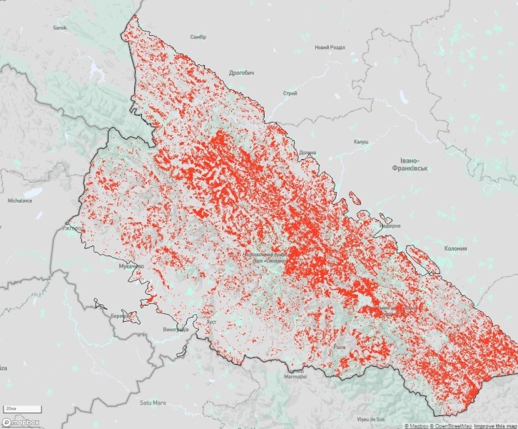 Втрати карпатських лісів, 2000—2023 рр.