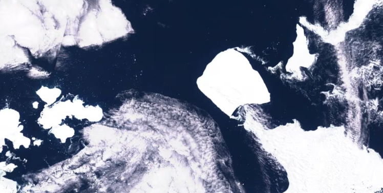 Супутникове зображення найбільшого у світі айсберга A23a.