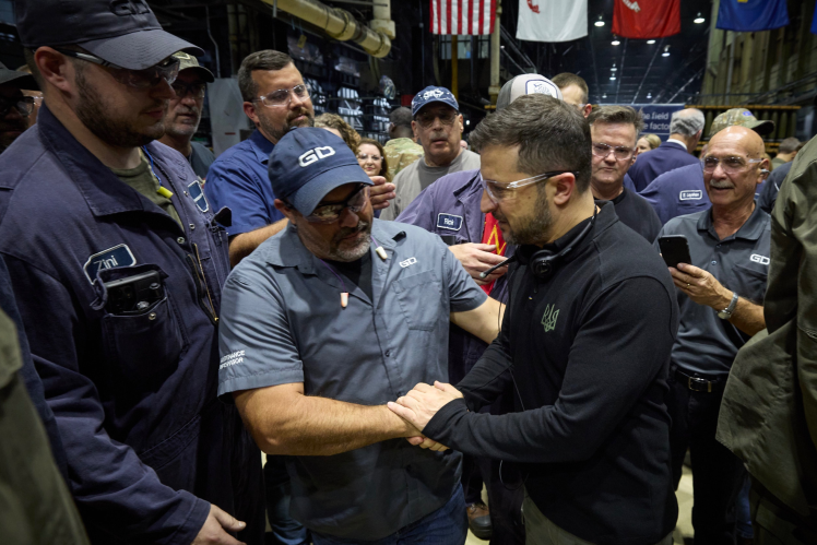 During Zelenskyʼs visit to the weapons manufacturing plant in Pennsylvania.