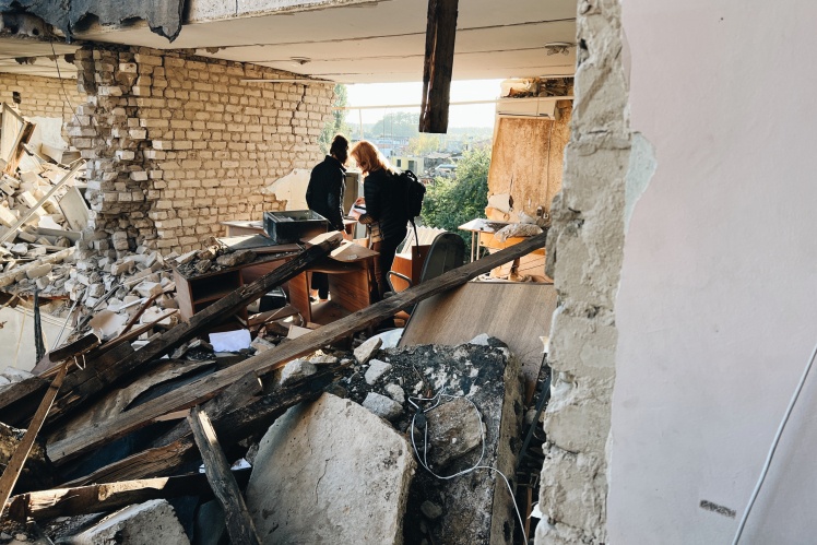 The team is studying the documents that Russian soldiers left behind in the Kharkiv region.