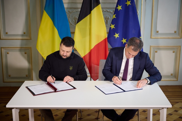 Президент України Володимир Зеленський та прем’єр-міністр Бельгії Александер Де Кроо.