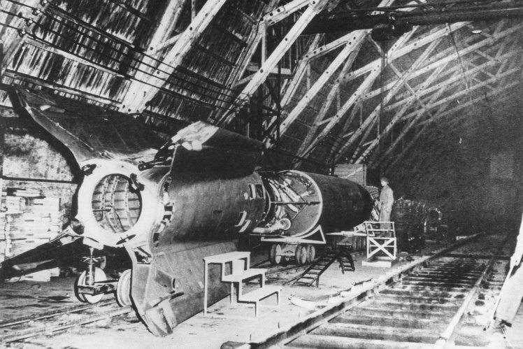 Missile launcher at the base in Peenemünde, 1940