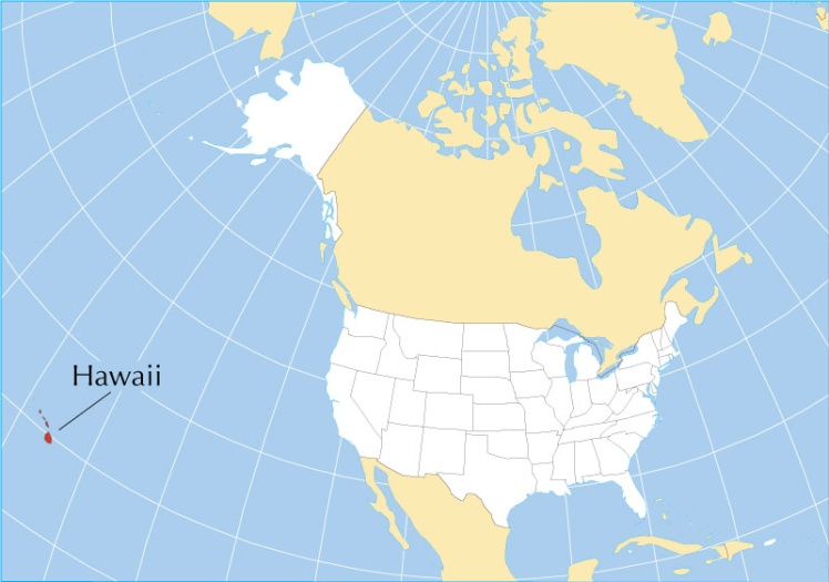 Розташування Гавайських островів.