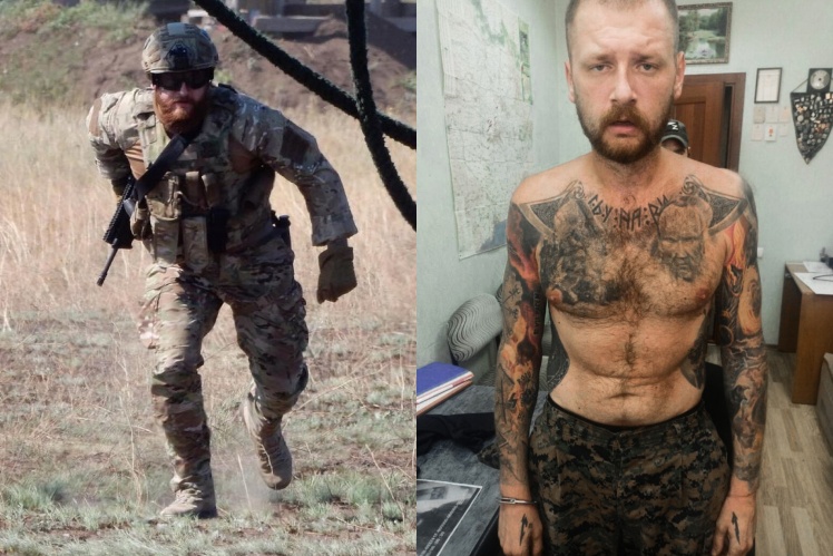 "Azovets" Oleg Mudrak before and after capture. He died of cardiac arrest a few months after returning from captivity