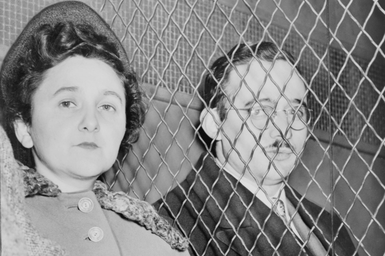 Julius and Ethel Rosenberg in the prison car after the verdict was announced, 1951