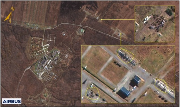 A military facility in Khabarovsk (with approximately 240 North Korean soldiers stationed there, October 16, 2024).