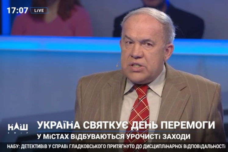 Василенко виступає на телеканалі «Наш», травень 2019 року.