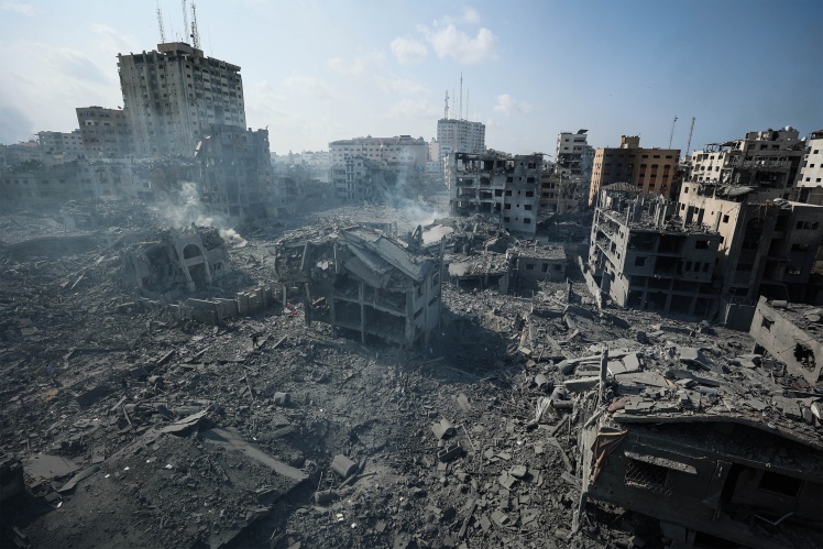 Розбомблені будівлі в Аль-Рімал, місті в західній частині Гази, 10 жовтня 2023 року.