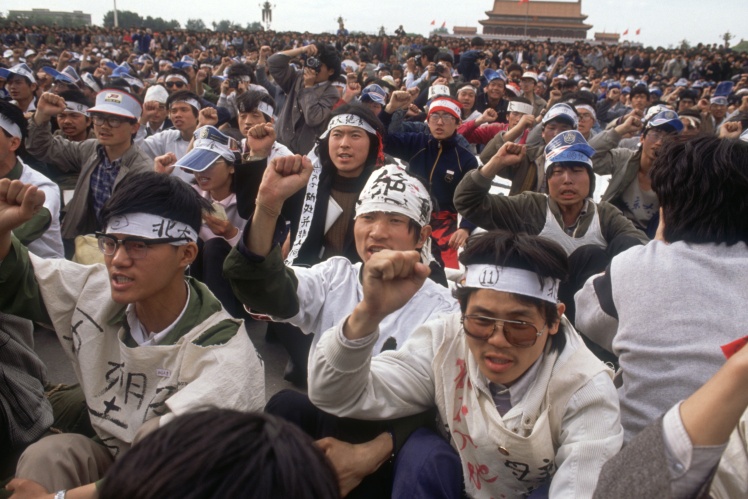 Акція голодування на площі Тяньаньмень, 13 травня, 1989 року.