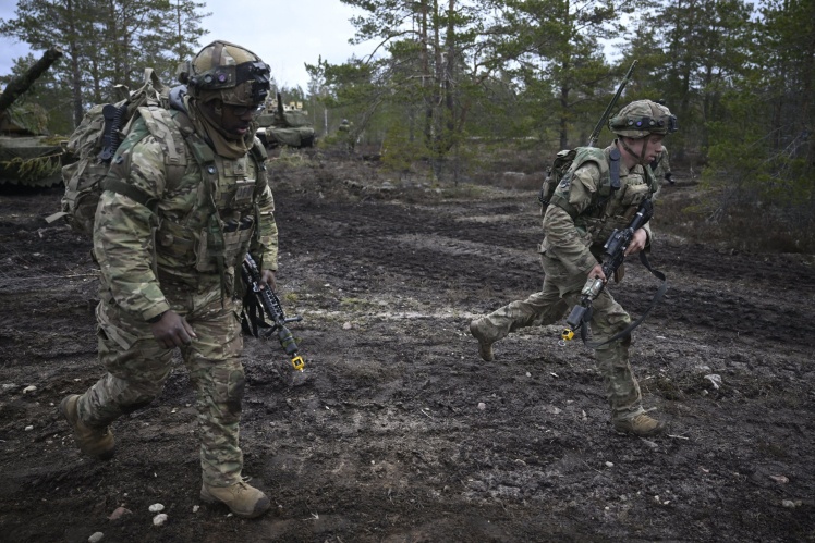 Американські солдати під час навчань армії Фінляндії Arrow 23,  4 травня 2023 року.