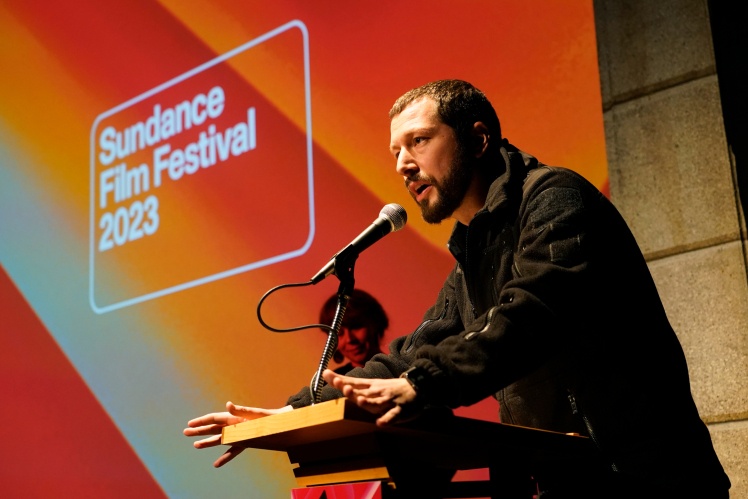 Мстислав Чернов на прем'єрі фільму «20 днів у Маріуполі» на фестивалі Sundance.