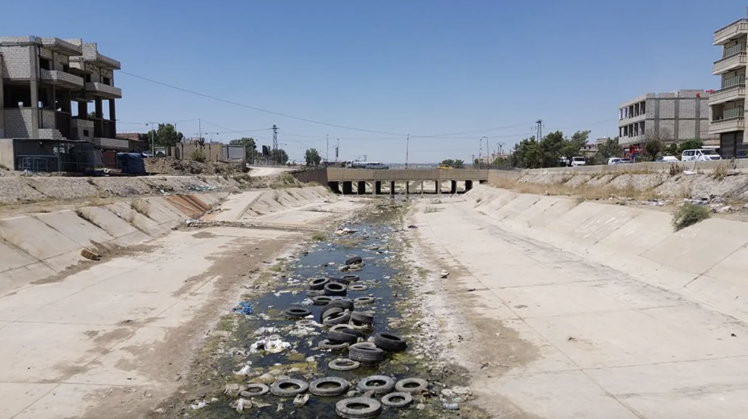 Remains of the Khabor River in the Syrian city of Hasakeh.