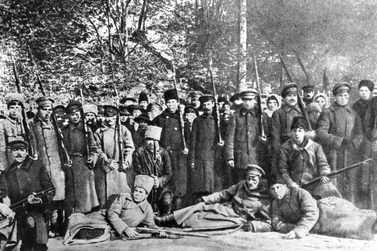 Bolshevik soldiers in occupied Kyiv, 1918.