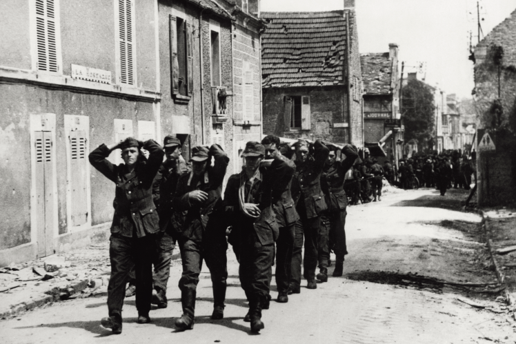 German prisoners of war after the successful landing of the Allies in Normandy, 1944.