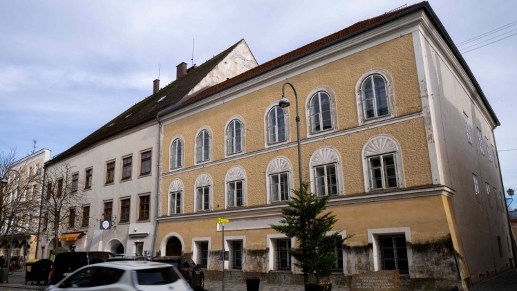 The house where Hitler was born in Braunau am Inn, Austria.