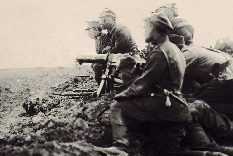 Польські кулеметники під час Варшавської битві, серпень 1920 року.