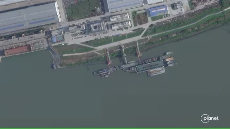 Супутниковий знімок корабельні Wuchang Shipyard 16 травня.