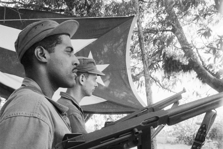 Cuban émigrés during training at a CIA camp, 1960.