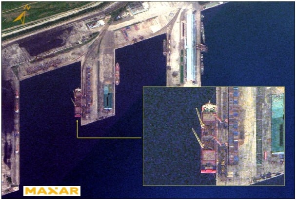The Russian ship "Angara", loaded with North Korean weapons, leaves the port of Najin (DPRK).