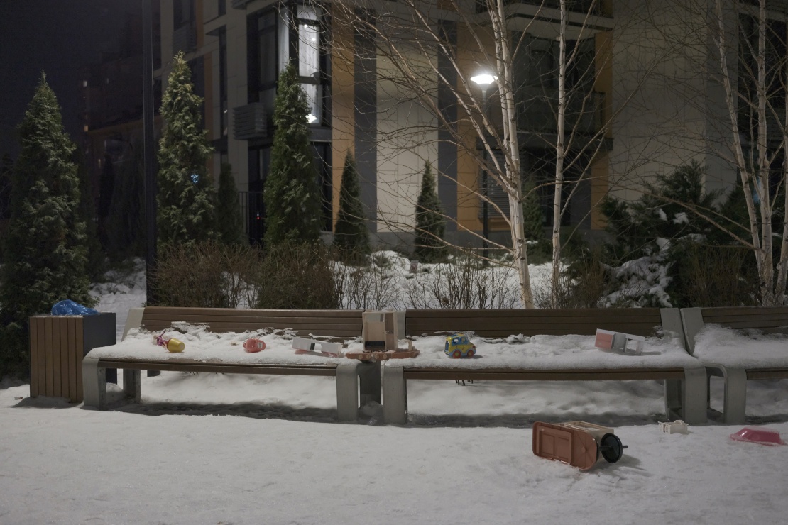 ЖК «Французький квартал» (Печерський район) під час блекауту.