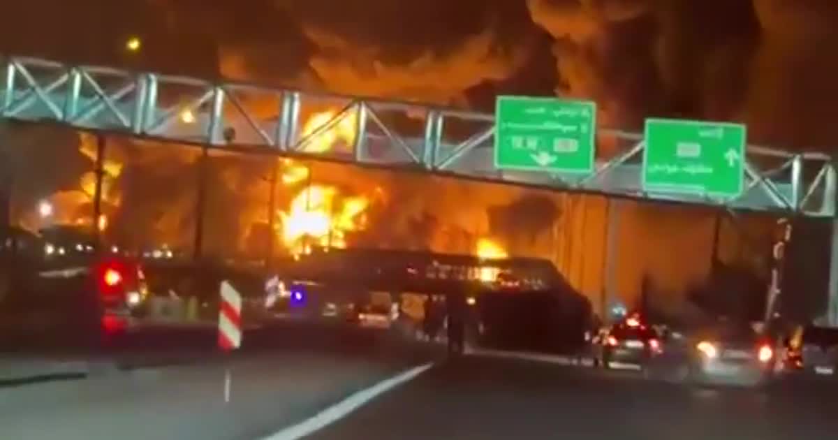 Israel struck oil depots in Iran, and a skyscraper caught fire in Kuwait due to an Iranian attack