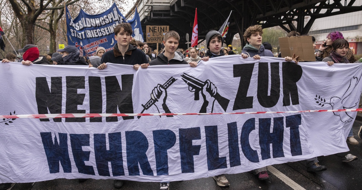 Across Germany, young people protest against new military service law