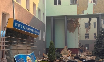 Russians attack police building in Zhytomyr with drones. Two police officers killed