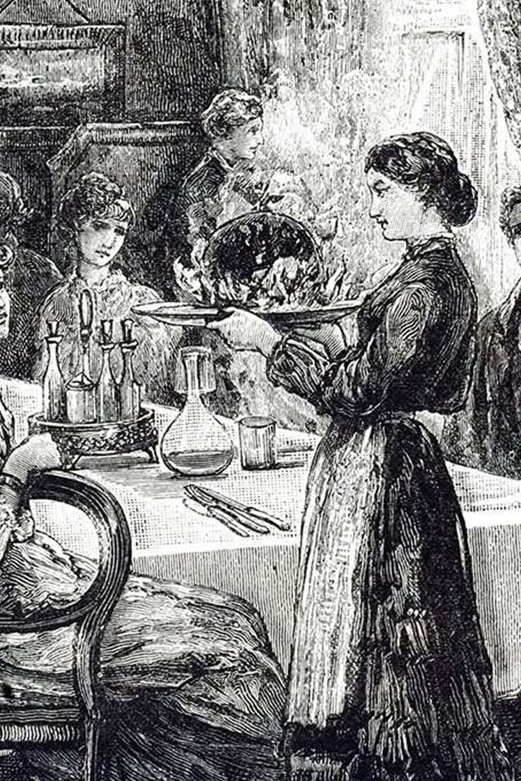 На ілюстрації: королева Вікторія (правила у 1837—1901) подає гостям різдвяний пудинг.