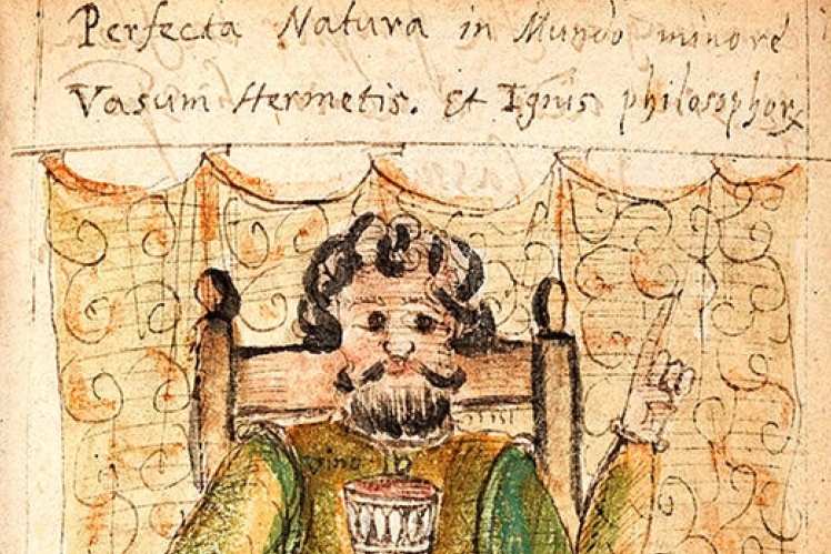 Досконала природа мікрокосму, ілюстрація у книзі Tesoro Del Mondo священника, дослідника алхімії Антоніо Нері, 1599 рік. Джерело: Музей Метрополітен у Нью-Йорку.