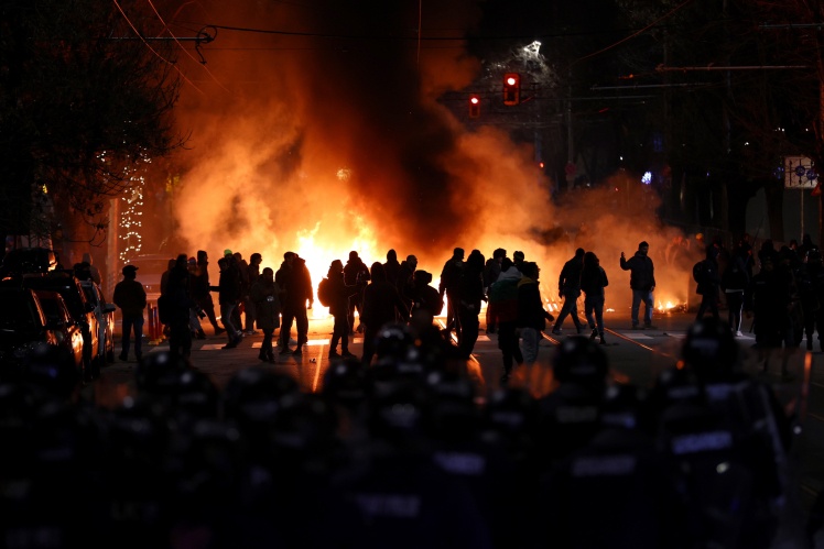 Антикорупційні протести в столиці Болгарії Софії, грудень 2025 року.