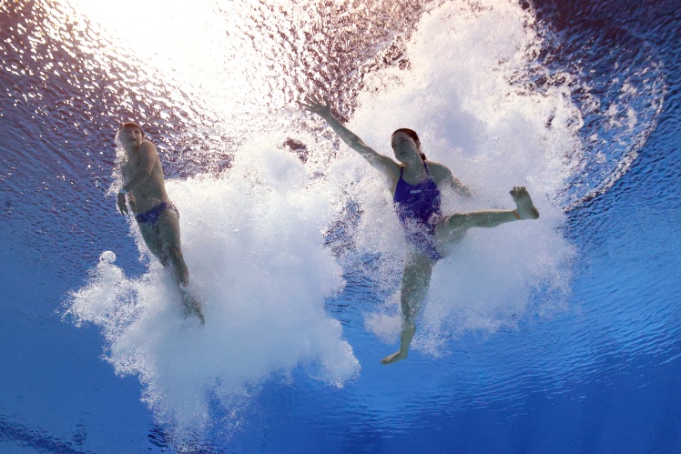 Спортсмени у фіналі на Чемпіонаті світу з водних видів спорту в Будапешті, 1 липня 2022 року.