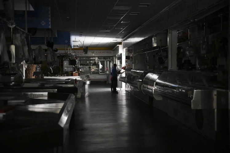 A local market in Vigo, northwestern Spain, is without electricity.