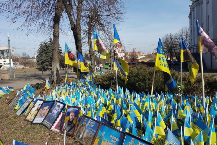 The second memorial was erected on Shevchenko Square near the Wall of Remembrance for fallen soldiers.