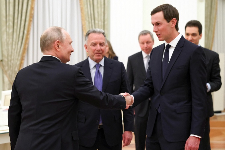 Кушнер і Віткофф на переговорах з Путіним у Кремлі, 22 січня 2026 року.