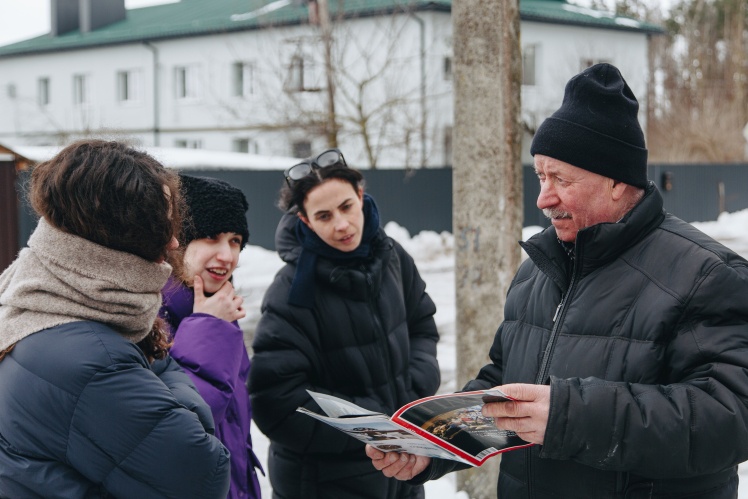 One of the residents Ivan Petrovych believes that more people should know about Yahidne, so he himself takes visitors to the basement.