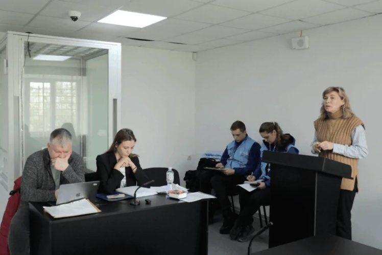 Viktoria Krykunova speaks in court.