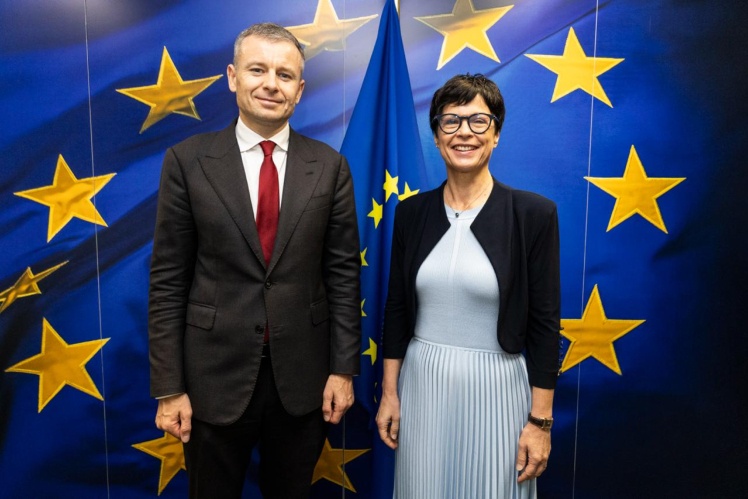 Cергій Марченко та єврокомісарка з питань розширення Марта Кос.