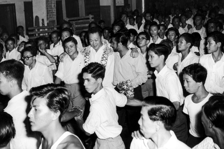 Lee Kuan Yew after winning the 1959 election.