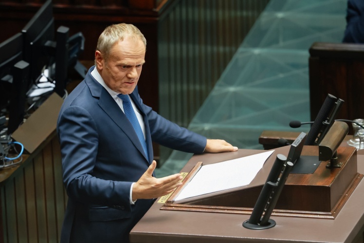 Прем’єр-міністр Польщі Дональд Туск виступає в Сеймі.