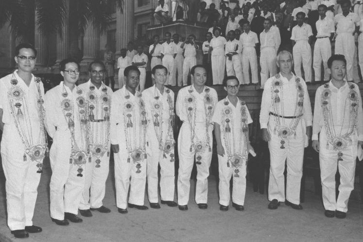 Singaporean ministers in white, 1959.