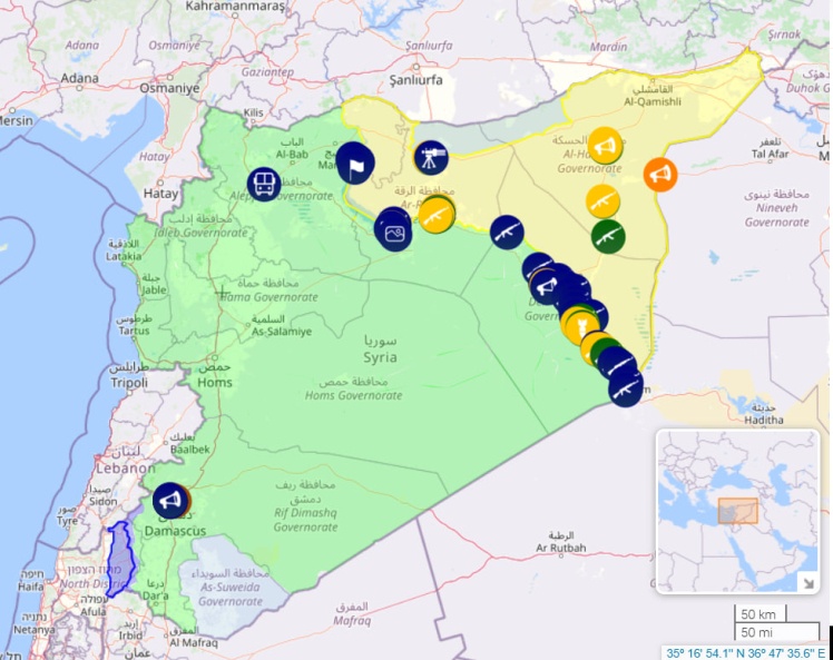 Map of Syria on January 19.