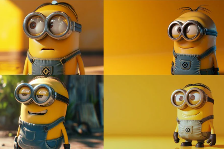 Приклад згенерованих у Midjourney зображень міньйонів з мультфільму «Нікчемний я».